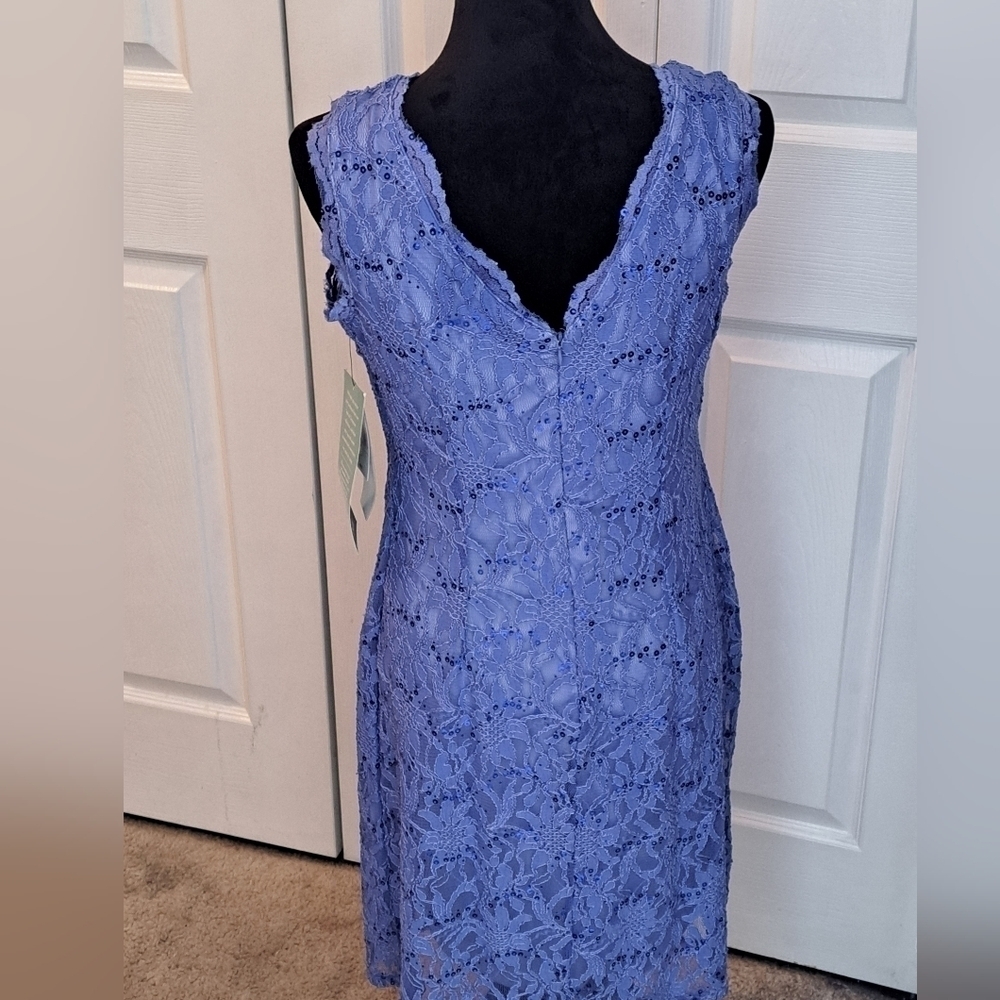 NWT Scarlett Special Occasion Lace Overlay Periwinkle Dress    Size 12